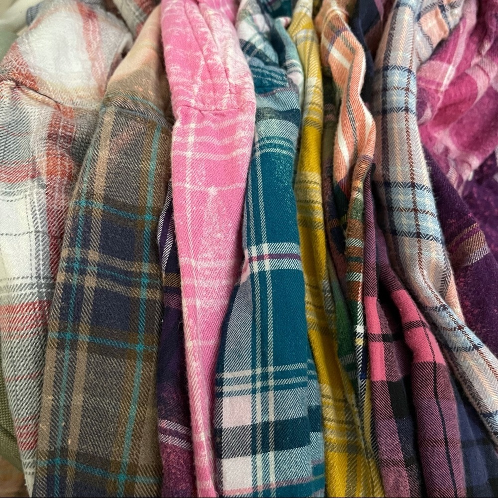 Womens Bleached Flannel Shirts, Bleached Flannel